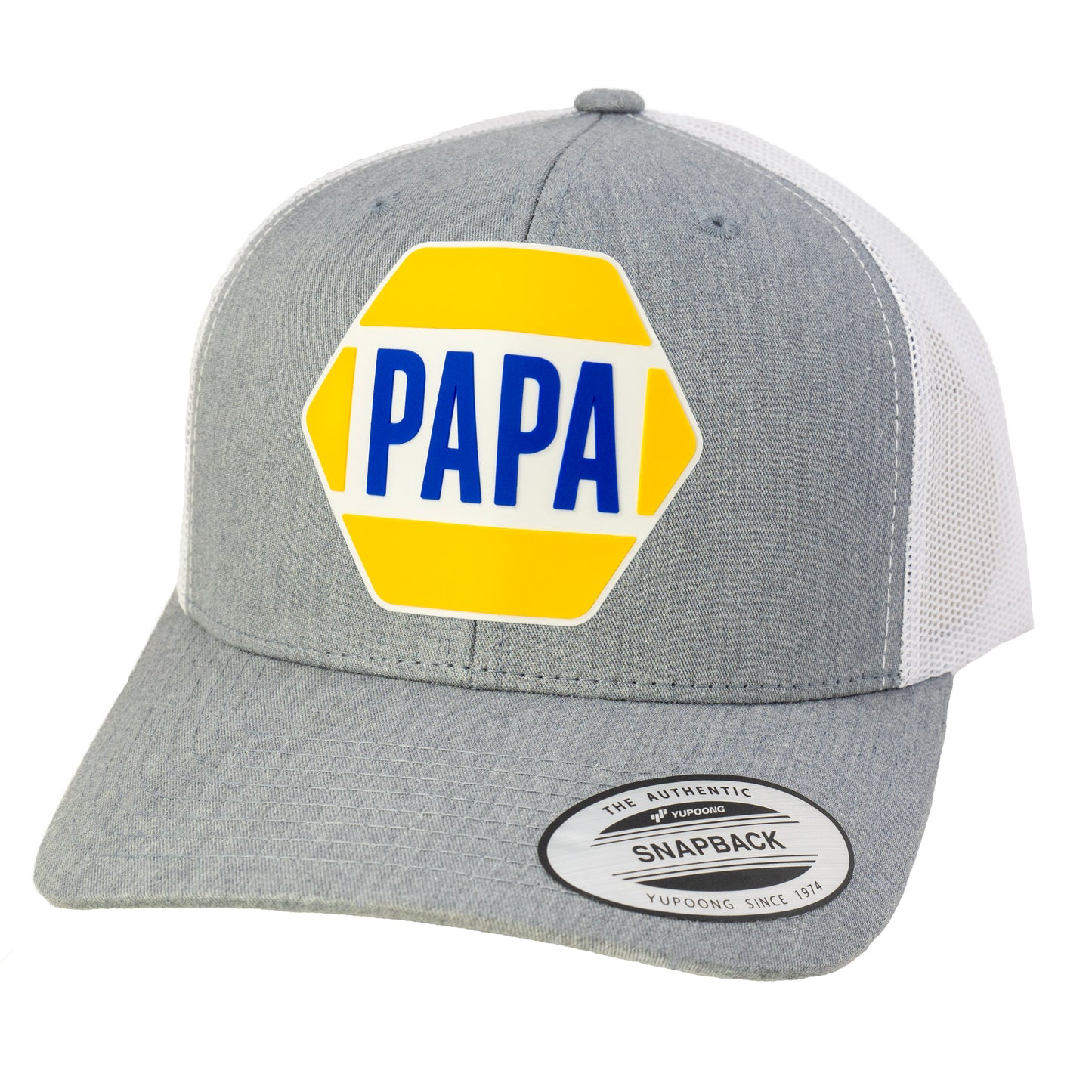PAPA Know How 3D Classic YP Snapback Trucker Hat- Heather Grey/ White - Ten Gallon Hat Co.