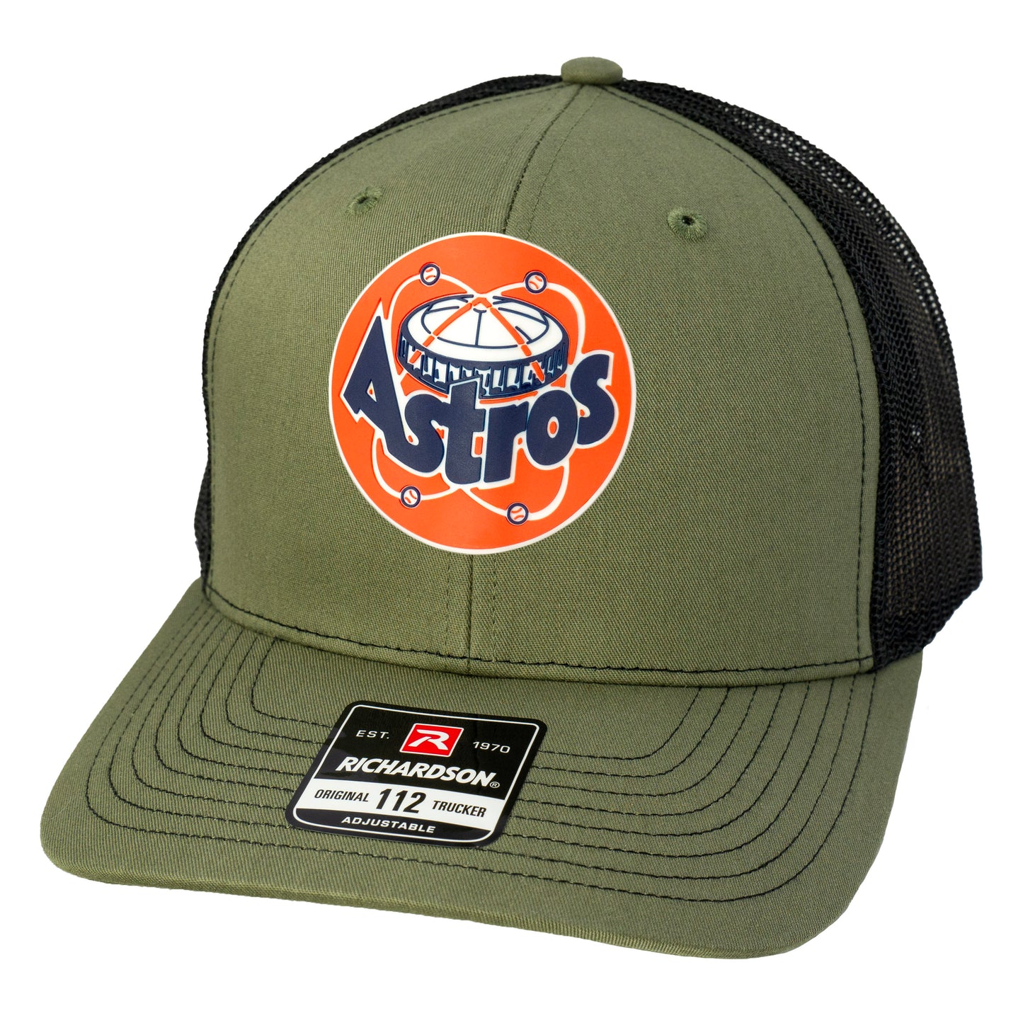 Astros Retro Astrodome Classic 3D Snapback Trucker Hat- Loden/ Black - Ten Gallon Hat Co.