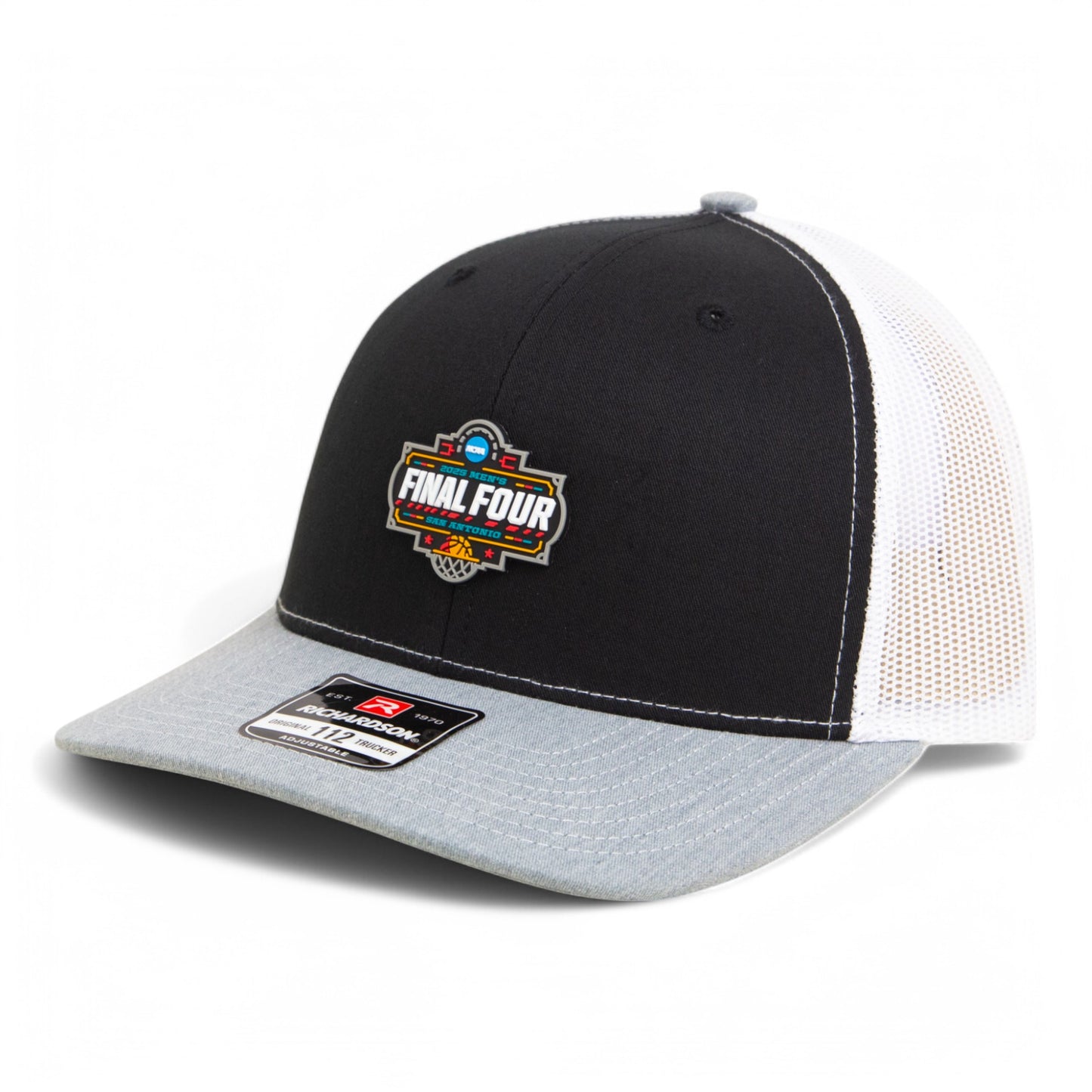 2025 March Madness Final Four 3D Snapback Trucker Hat- Black/ White/ Heather Grey