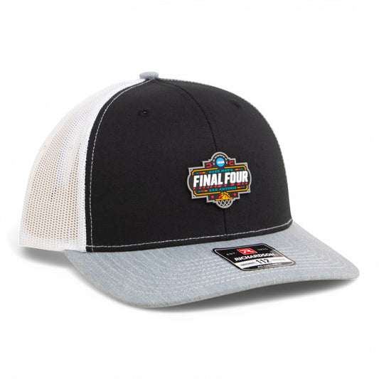 2025 March Madness Final Four 3D Snapback Trucker Hat- Black/ White/ Heather Grey
