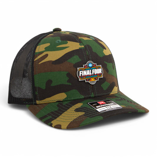 2025 March Madness Final Four 3D Snapback Trucker Hat- Army Camo/ Black