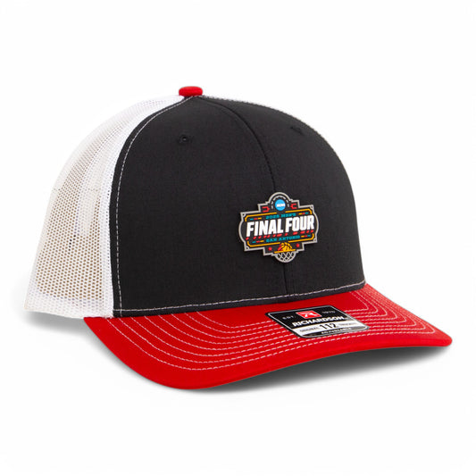 2025 March Madness Final Four 3D Snapback Trucker Hat- Black/ White/ Red