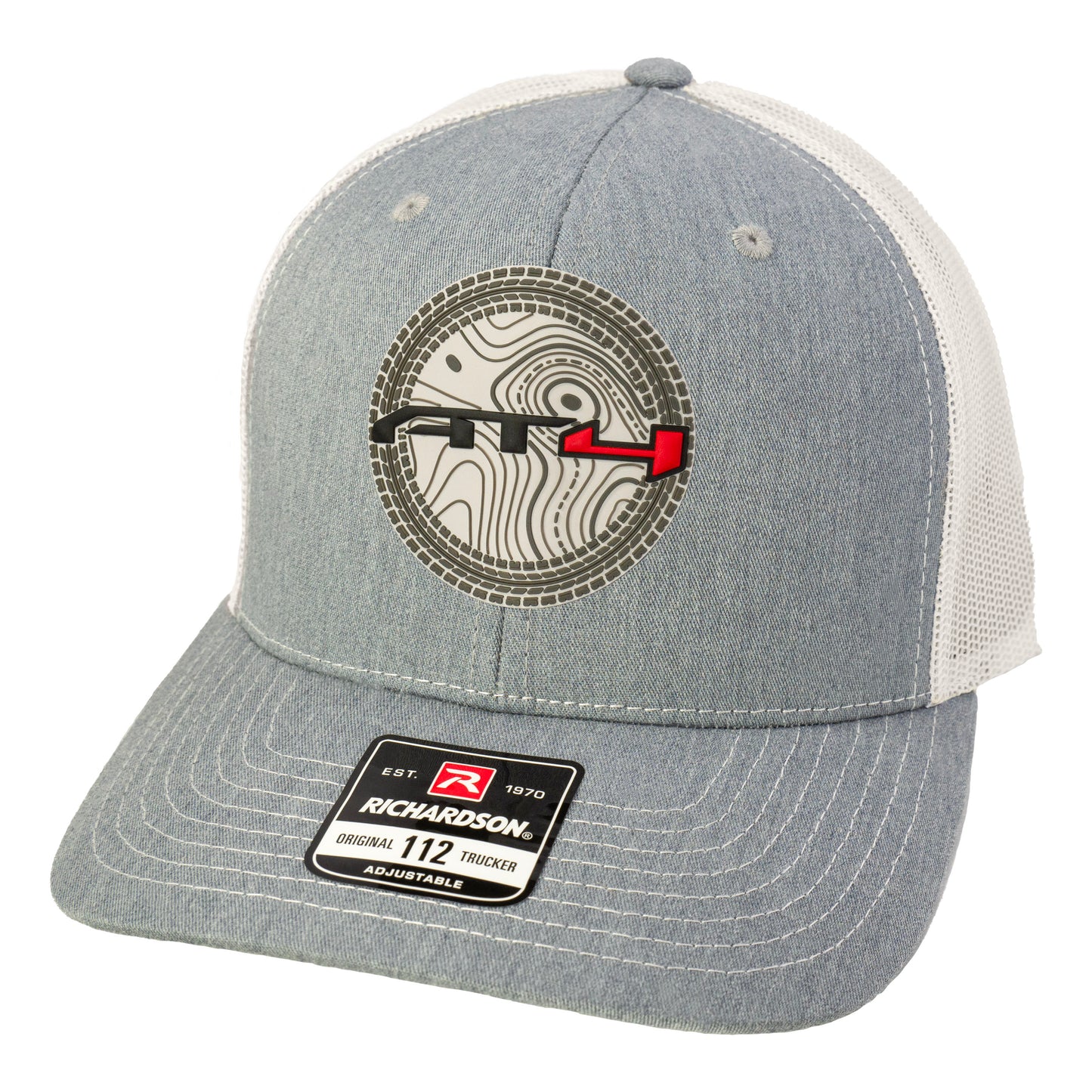 AT4 3D PVC Patch Hat- Heather Grey/ Light Grey - Ten Gallon Hat Co.