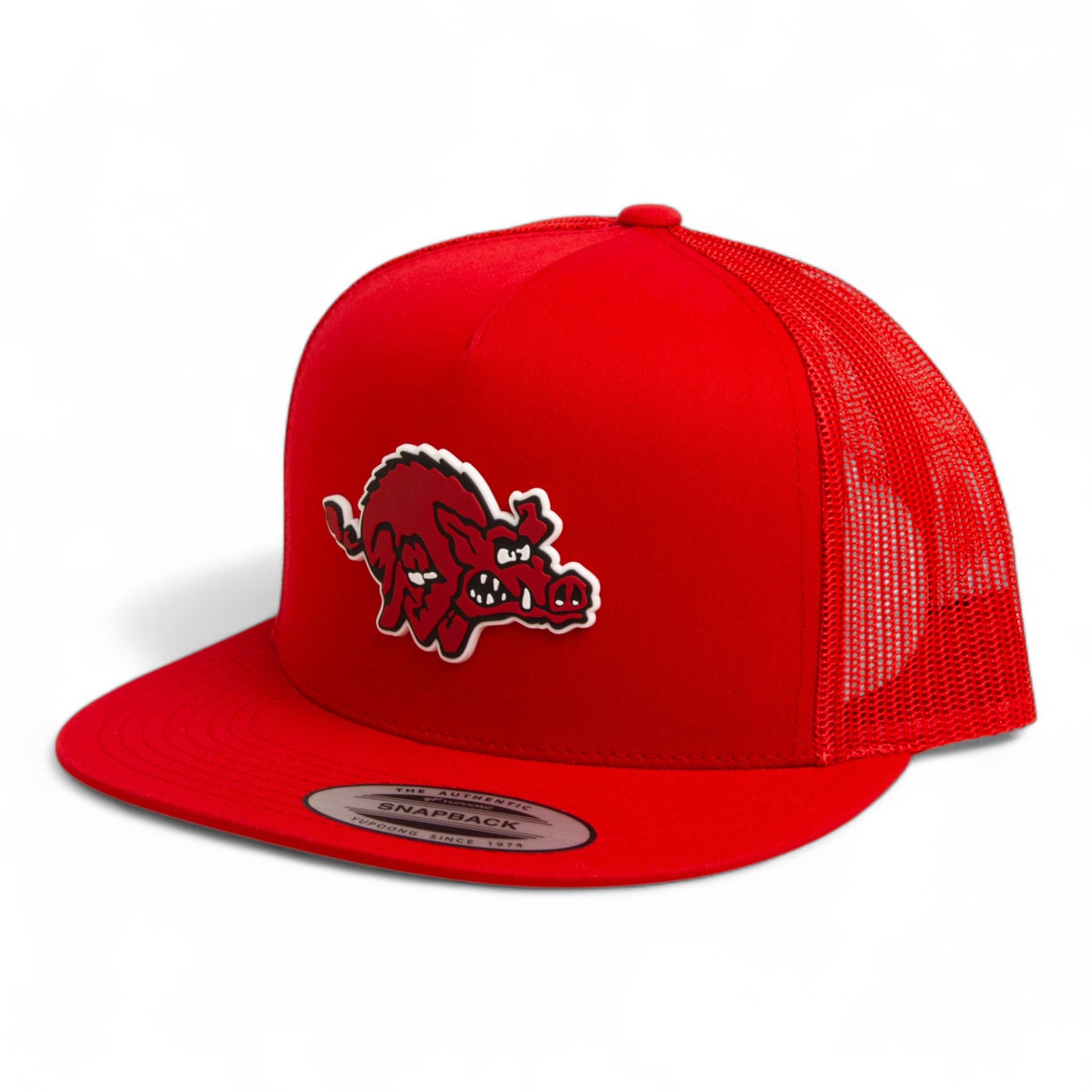 Arkansas Razorbacks 1970’s Classic 3D YP Snapback Flat Bill Trucker Hat- Red
