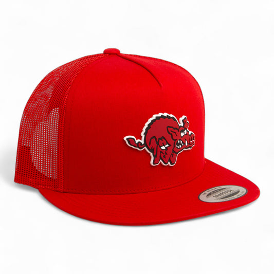 Arkansas Razorbacks 1970’s Classic 3D YP Snapback Flat Bill Trucker Hat- Red