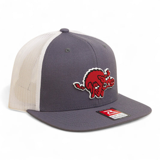 Arkansas Razorbacks 1970’s Classic 3D Wool Blend Flat Bill Hat- Charcoal/ White