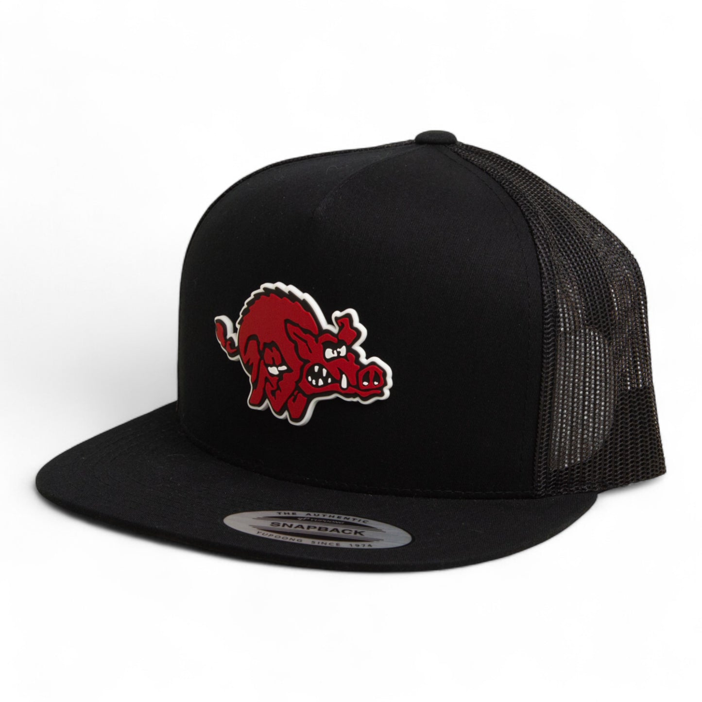 Arkansas Razorbacks 1970’s Classic 3D YP Snapback Flat Bill Trucker Hat- Black
