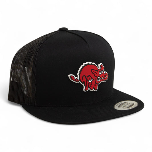 Arkansas Razorbacks 1970’s Classic 3D YP Snapback Flat Bill Trucker Hat- Black