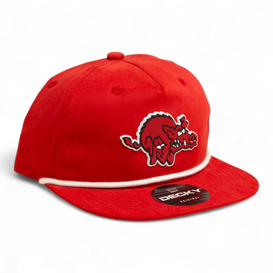 Arkansas Razorbacks 1970’s Classic 3D Classic Rope Hat- Red/ White