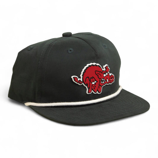 Arkansas Razorbacks 1970’s Classic 3D Classic Rope Hat- Charcoal/ White