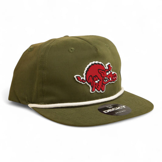Arkansas Razorbacks 1970’s Classic 3D Classic Rope Hat- Olive/ White