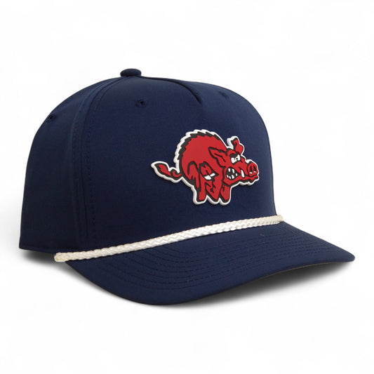 Arkansas Razorbacks 1970’s Classic 3D Five Panel Classic Rope Hat- Navy/ White
