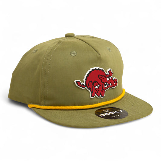 Arkansas Razorbacks 1970’s Classic 3D Classic Rope Hat- Loden/ Amber