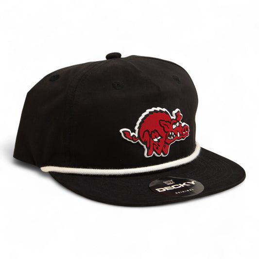 Arkansas Razorbacks 1970’s Classic 3D Classic Rope Hat- Black/ White