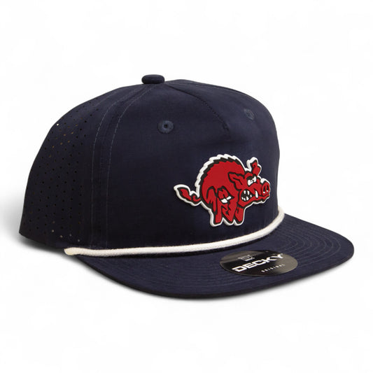 Arkansas Razorbacks 1970’s Classic 3D Perforated Rope Hat- Navy/ White