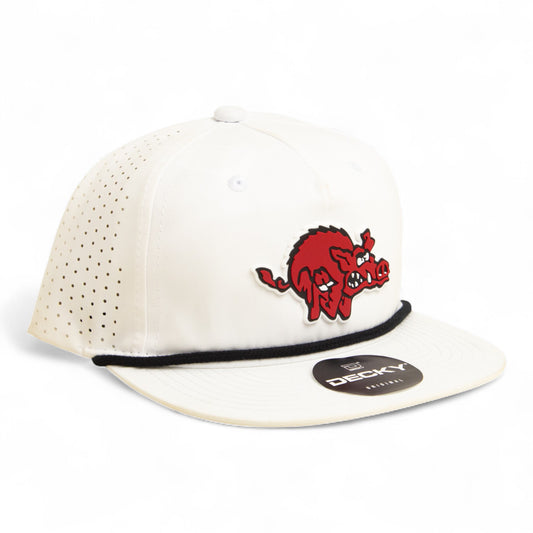 Arkansas Razorbacks 1970’s Classic 3D Perforated Rope Hat- White/ Black