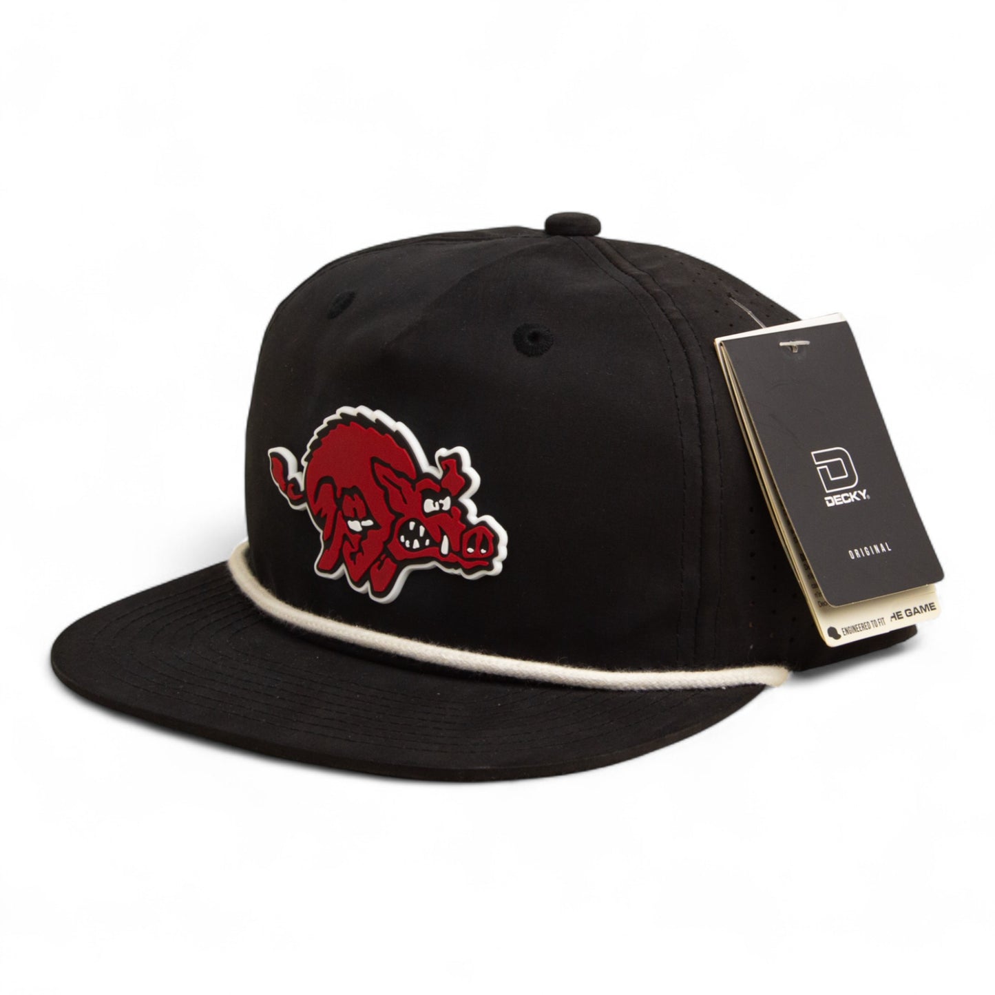 Arkansas Razorbacks 1970’s Classic 3D Perforated Rope Hat- Black/ White