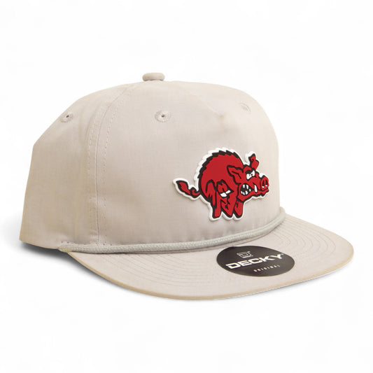 Arkansas Razorbacks 1970’s Classic 3D Classic Rope Hat- Grey