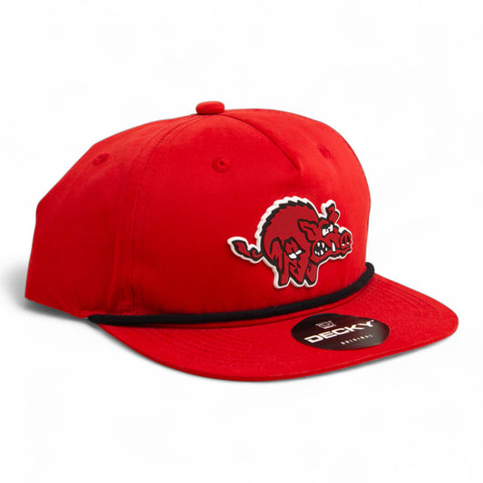 Arkansas Razorbacks 1970’s Classic 3D Classic Rope Hat- Red/ Black