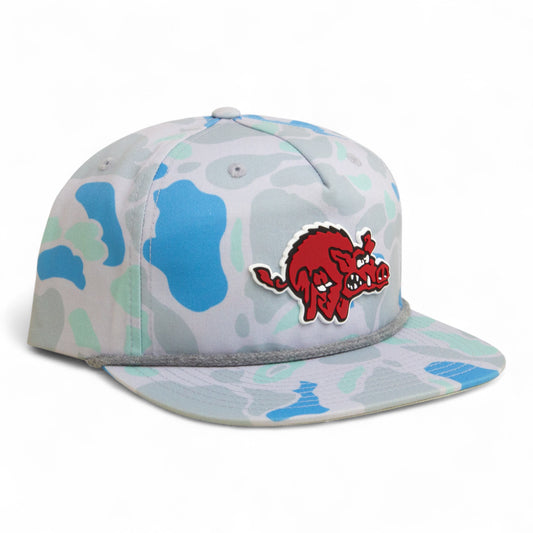 Arkansas Razorbacks 1970’s Classic 3D Umpqua Rope Hat- Saltwater Duck Camo/ Charcoal