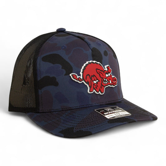 Arkansas Razorbacks 1970’s Classic 3D Snapback Trucker Hat- Admiral Duck Camo/ Black