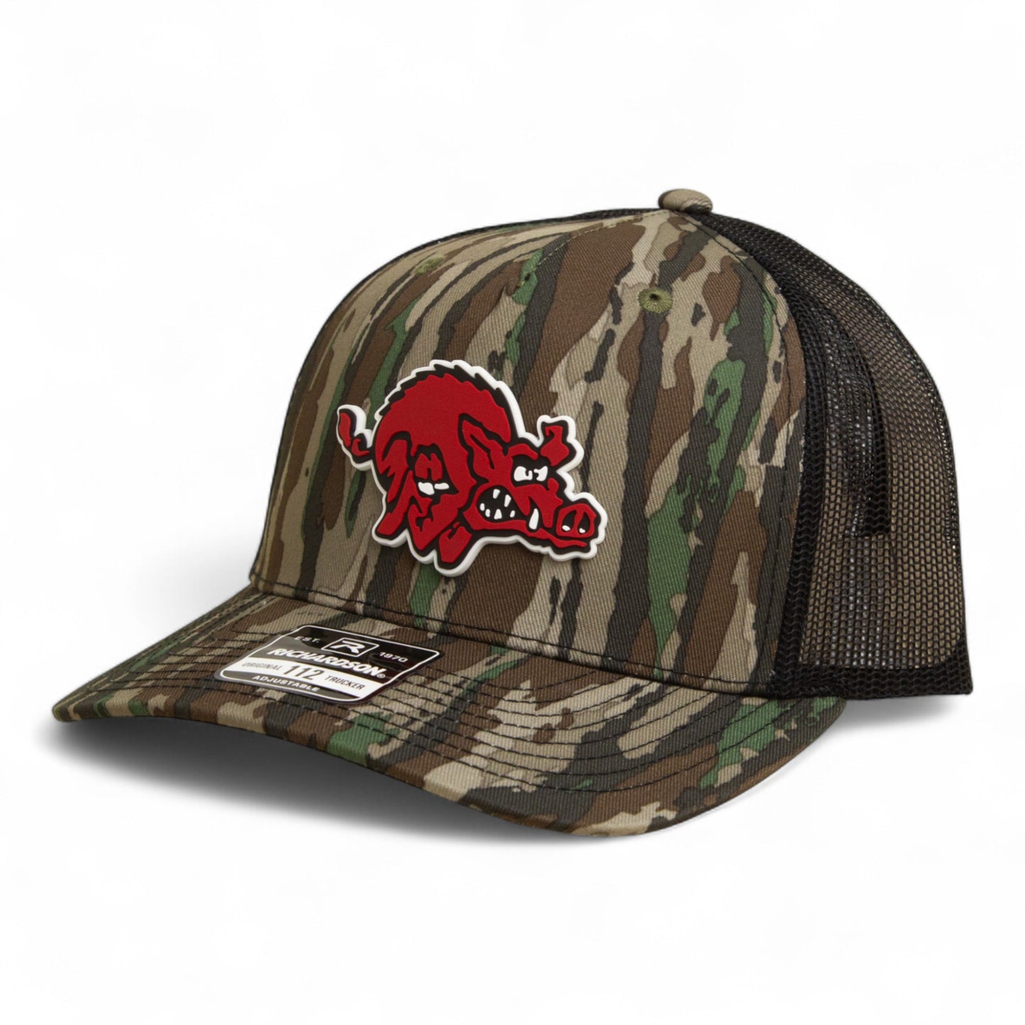 Arkansas Razorbacks 1970’s Classic 3D Snapback Trucker Hat- Realtree Original/ Black