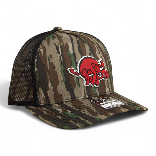 Arkansas Razorbacks 1970’s Classic 3D Snapback Trucker Hat- Realtree Original/ Black