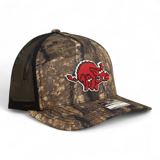 Arkansas Razorbacks 1970’s Classic 3D Snapback Trucker Hat- Realtree Timber/ Black