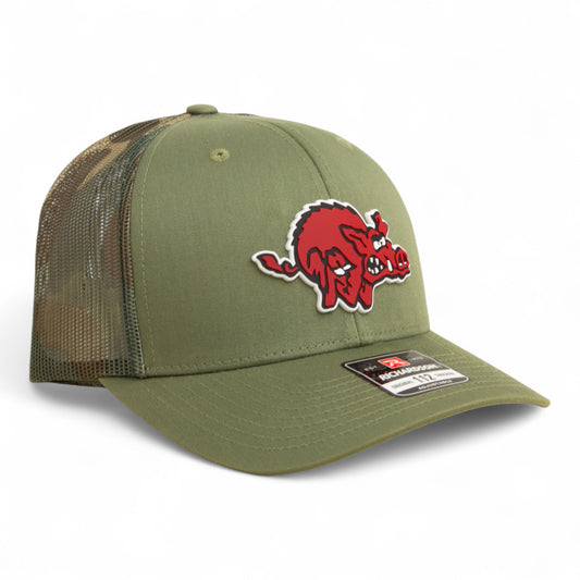 Arkansas Razorbacks 1970’s Classic 3D Snapback Trucker Hat- Loden/ Green Camo