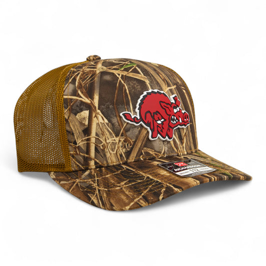 Arkansas Razorbacks 1970’s Classic 3D Snapback Trucker Hat- Realtree Max 7/ Buck