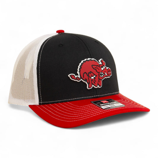 Arkansas Razorbacks 1970’s Classic 3D Snapback Trucker Hat- Black/ White/ Red