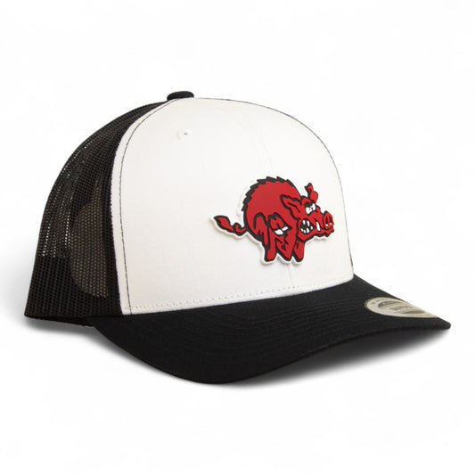 Arkansas Razorbacks 1970’s Classic 3D YP Snapback Trucker Hat- White/ Black