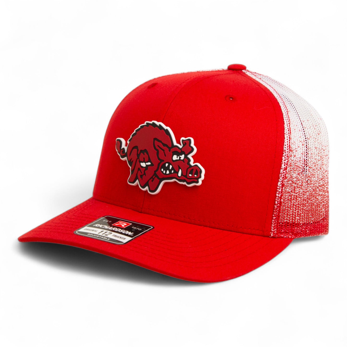 Arkansas Razorbacks 1970’s Classic 3D Snapback Trucker Hat- Red Fade