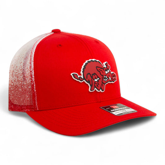 Arkansas Razorbacks 1970’s Classic 3D Snapback Trucker Hat- Red Fade