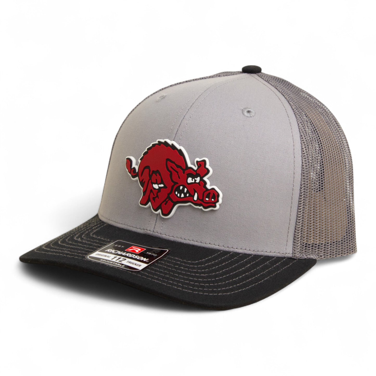 Arkansas Razorbacks 1970’s Classic 3D Snapback Trucker Hat- Grey/ Charcoal/ Black