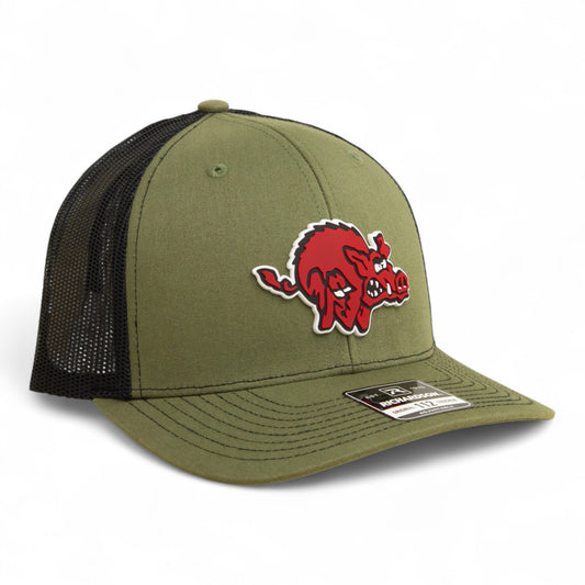 Arkansas Razorbacks 1970’s Classic 3D Snapback Trucker Hat- Loden/ Black