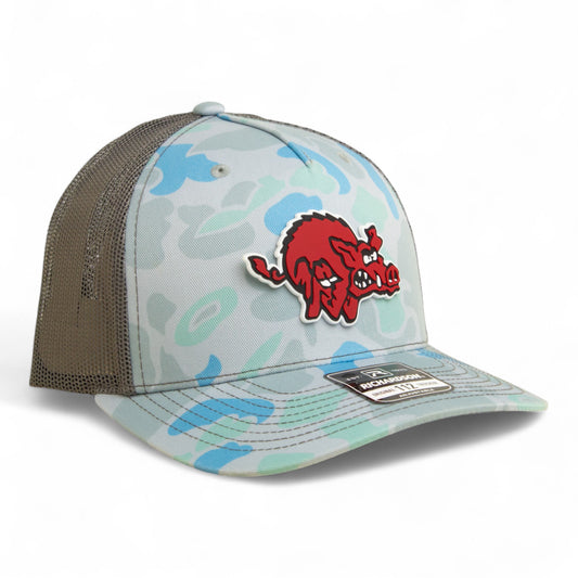 Arkansas Razorbacks 1970’s Classic 3D Snapback Trucker Hat- Saltwater Duck Camo/ Charcoal