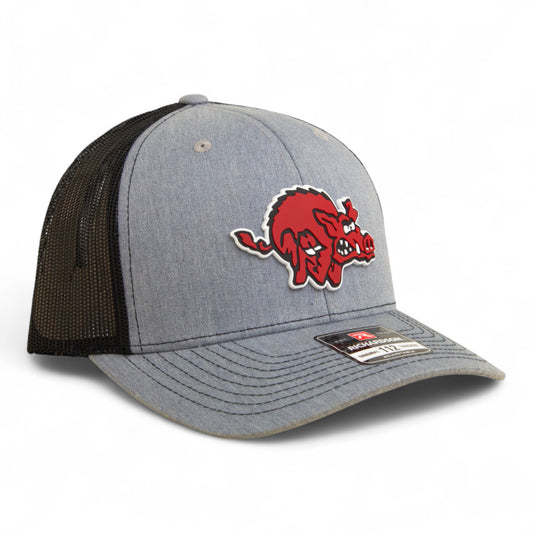 Arkansas Razorbacks 1970’s Classic 3D Snapback Trucker Hat- Heather Grey/ Black