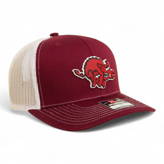 Arkansas Razorbacks 1970’s Classic 3D Snapback Trucker Hat- Cardinal/ White