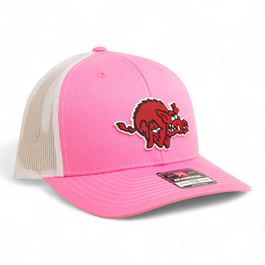Arkansas Razorbacks 1970’s Classic 3D Snapback Trucker Hat- Pink/ White
