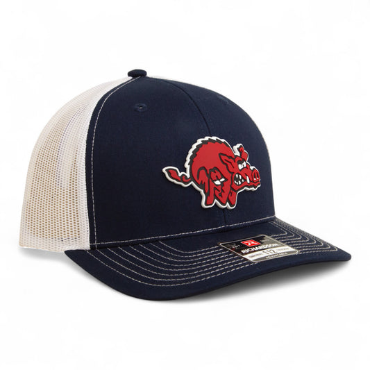 Arkansas Razorbacks 1970’s Classic 3D Snapback Trucker Hat- Navy/ White