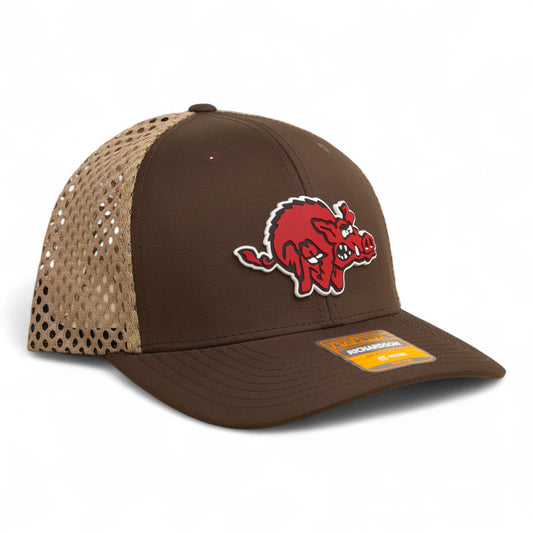 Arkansas Razorbacks 1970’s Classic 3D Snapback Tilikum Trucker Hat- Brown/ Tan