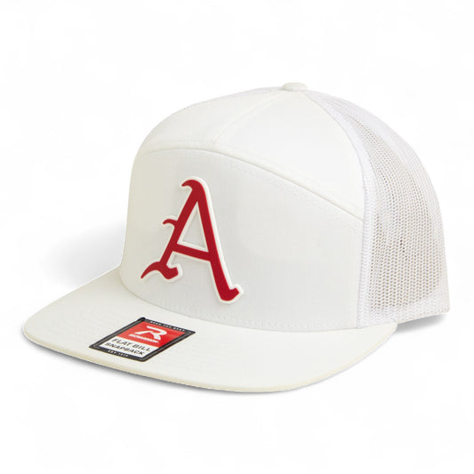 Arkansas Razorbacks Baseball Script A 2025 College World Series 3D Snapback Seven-Panel Flat Bill Trucker Hat- White