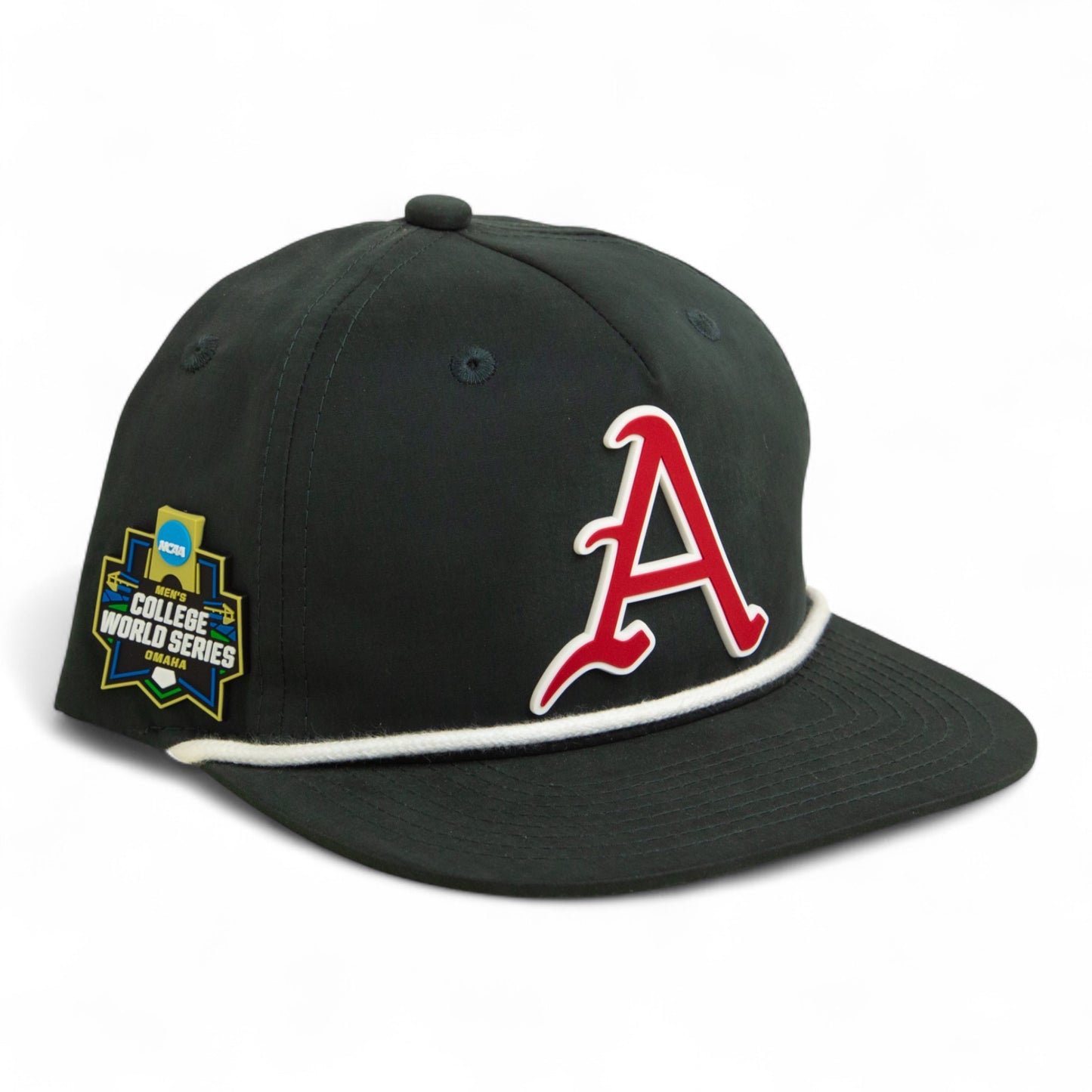 Arkansas Razorbacks Baseball Script A 2025 College World Series 3D Classic Rope Hat- Charcoal/ White