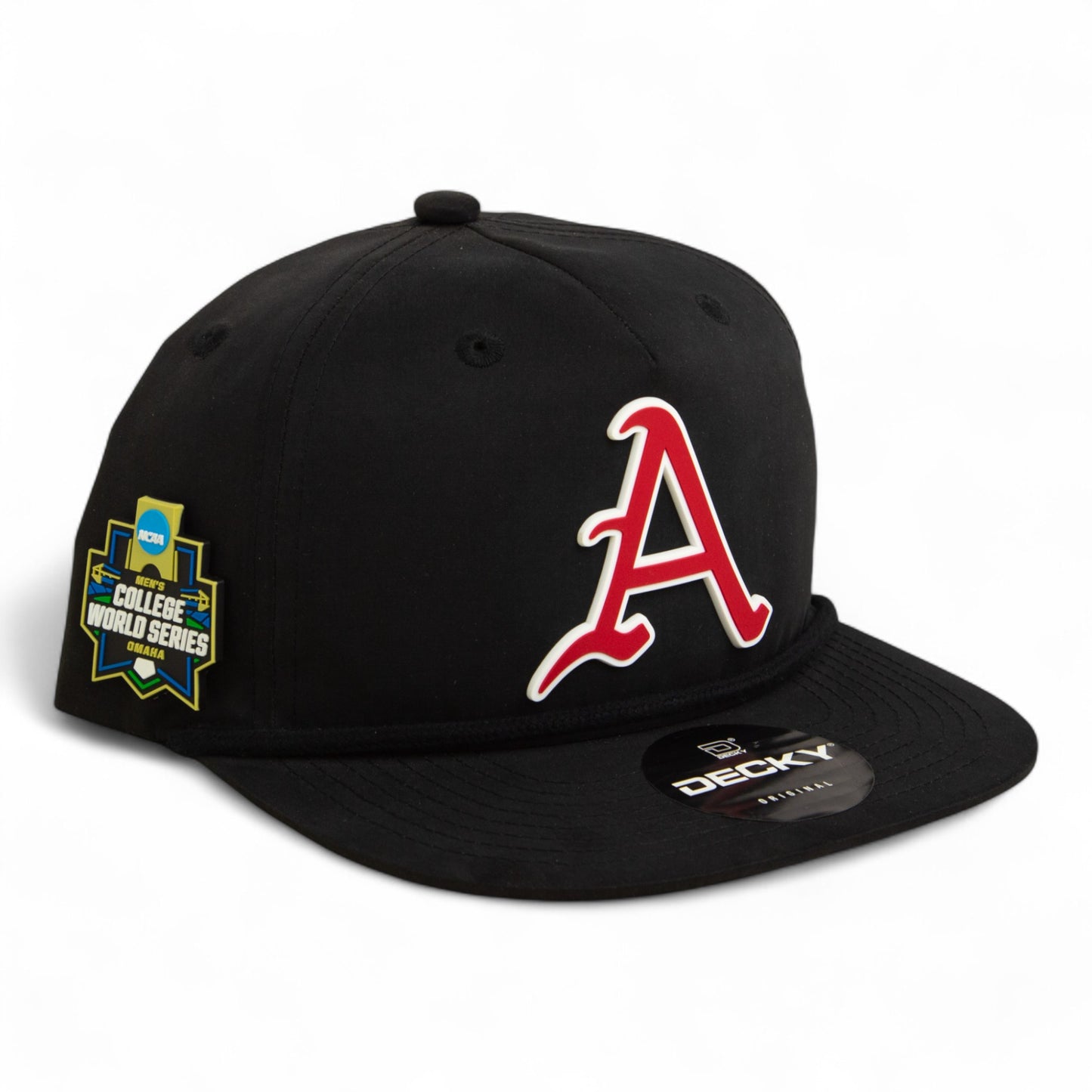 Arkansas Razorbacks Baseball Script A 2025 College World Series 3D Classic Rope Hat- Black