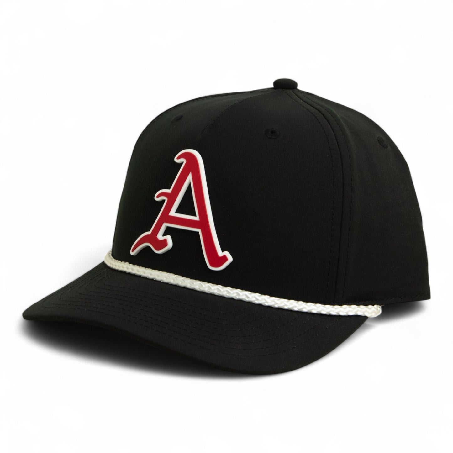 Arkansas Razorbacks Baseball Script A 2025 College World Series 3D Five Panel Classic Rope Hat- Black/ White