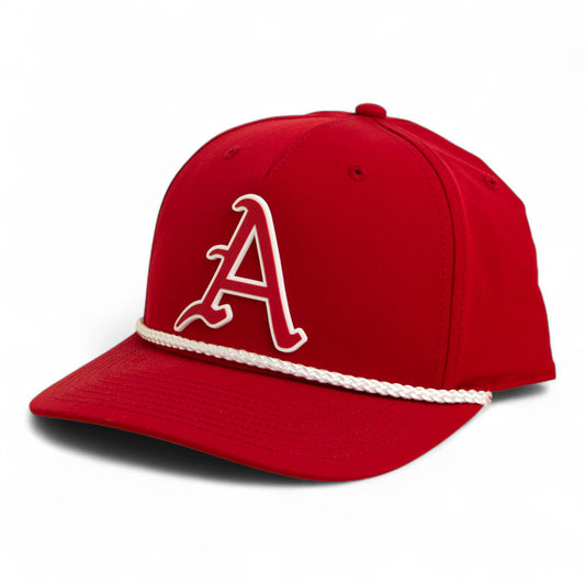 Arkansas Razorbacks Baseball Script A 2025 College World Series 3D Five Panel Classic Rope Hat- Red/ White