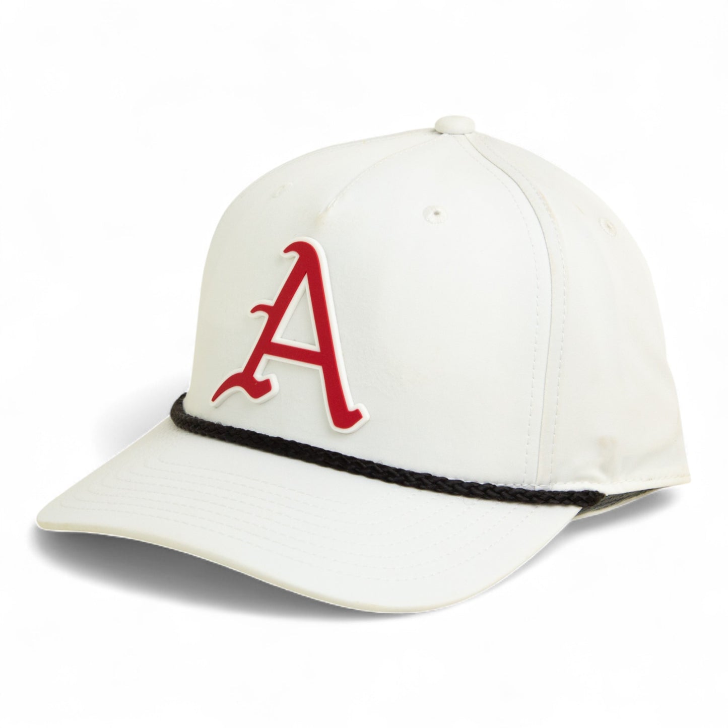Arkansas Razorbacks Baseball Script A 2025 College World Series 3D Five Panel Classic Rope Hat- White/ Black