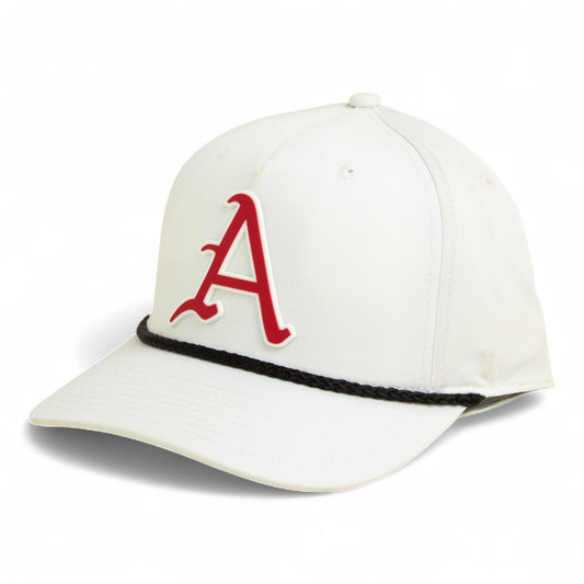Arkansas Razorbacks Baseball Script A 2025 College World Series 3D Five Panel Classic Rope Hat- White/ Black