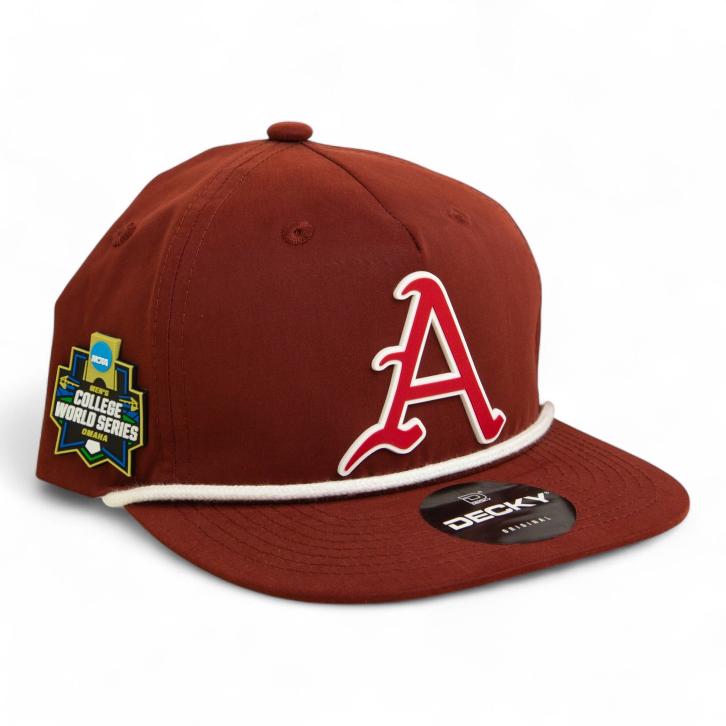 Arkansas Razorbacks Baseball Script A 2025 College World Series 3D Classic Rope Hat- Cardinal/ White
